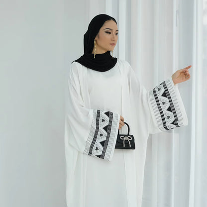 Dubai Open Abaya Embroidery Long Cardigan Women Muslim Dress Kimono Jalabiya Ramadan Kebaya Caftan Marocain Femme Robe Abayas.
