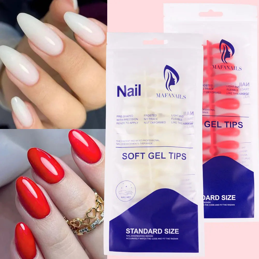 Milky Nail Tips 120 Pcs Press on Nails Red White Fake Nails Glossy Artificial Finger Manicure Reusable False Nails for Women #td.
