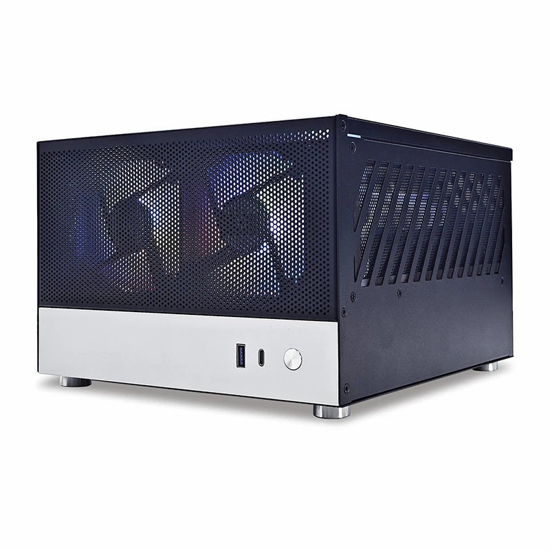 METALFISH T20 Mini ITX White Case 9L Compact PC Chassis Support Flex PSU/240mm GPU/100mm Cooler/180 Liquid Cooler.