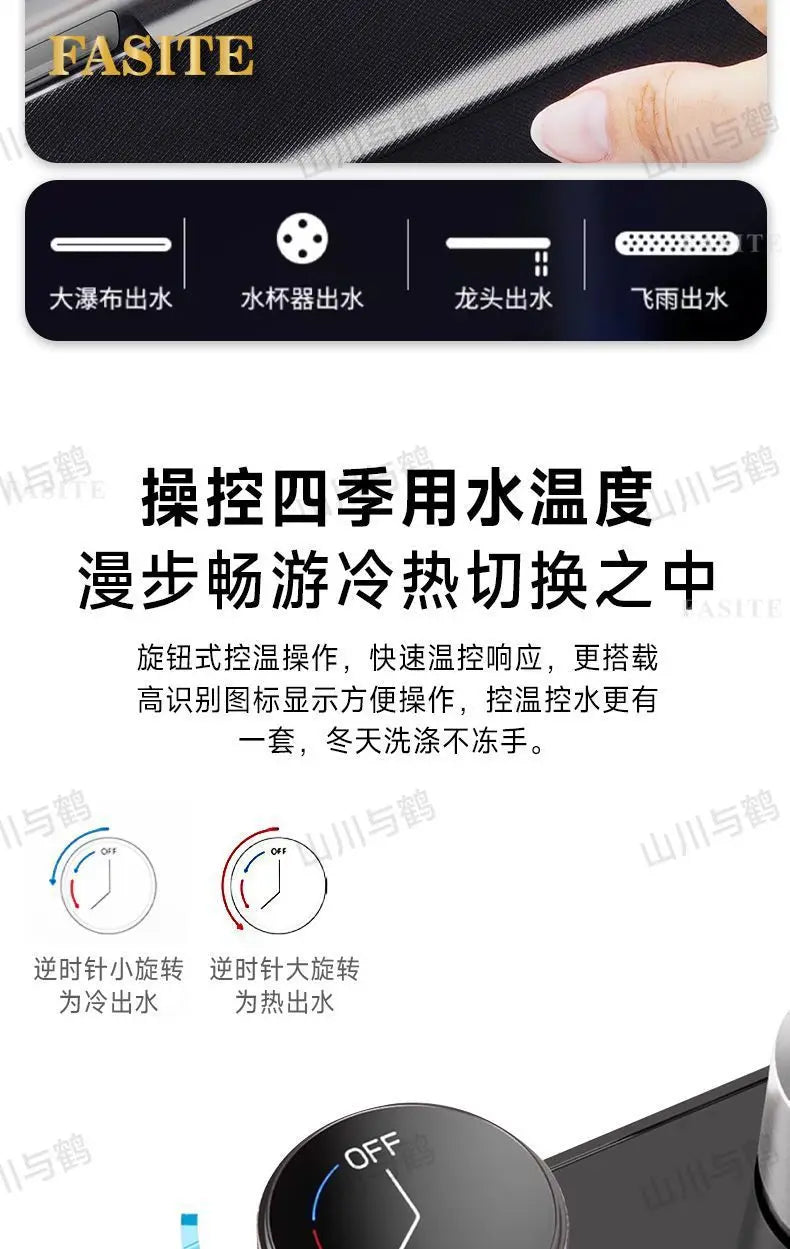 Waterfall kitchen sink nano thickened digital display honeycomb household single slot