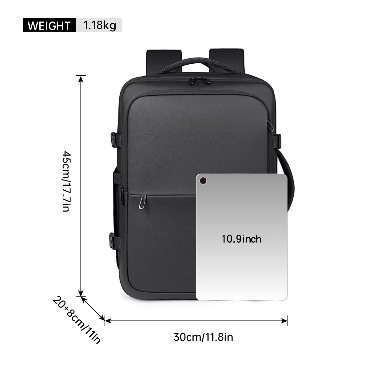 Urban Commuting Herren-Business-Rucksack mit großem Fassungsvermögen, wasserdicht, für Reisen, Boarding, Laptop, Geschäftsreise, Rucksack für Damen, erweiterbar, Familienreisen.