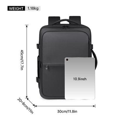 Urban Commuting Herren-Business-Rucksack mit großem Fassungsvermögen, wasserdicht, für Reisen, Boarding, Laptop, Geschäftsreise, Rucksack für Damen, erweiterbar, Familienreisen.