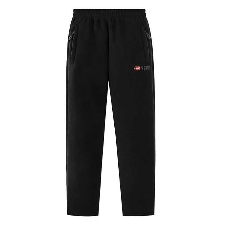 Men's Polar Fleece Pants Winter Thicken Warm Casual Fleece-Lined Jogging Sweatpants Men Loose Oversized Straight Trousers Male.