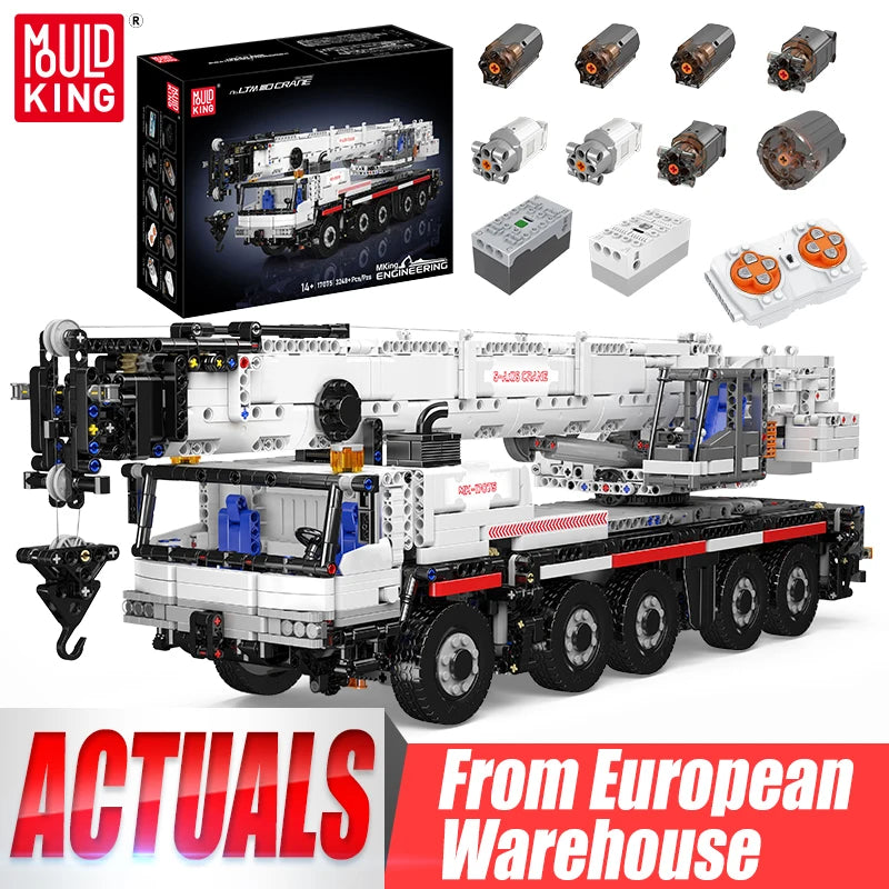 Mould King 17075 Technical Car Toys The RC Motorized LTM 1110 Crane Building Block Heavy-Duty Truck Brick Kids Christmas Gift.