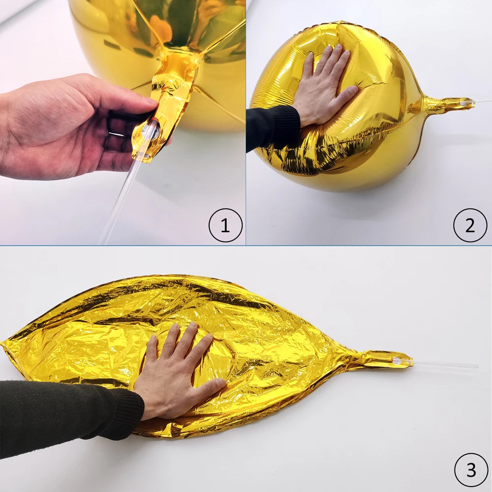 20/10/5Pcs 4D Runde Folienballons 10/18/22 zoll Metall Rose Gold Silber 4D Folienballons Helium Luft Globos Geburtstag Hochzeit Dekor