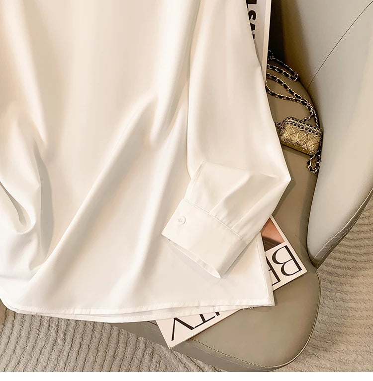 Big Size Women Shirts 2025 Spring Autumn Long Sleeve Office Lady V-Neck Solid Color Blouses Elegant and Youth Woman Tops.