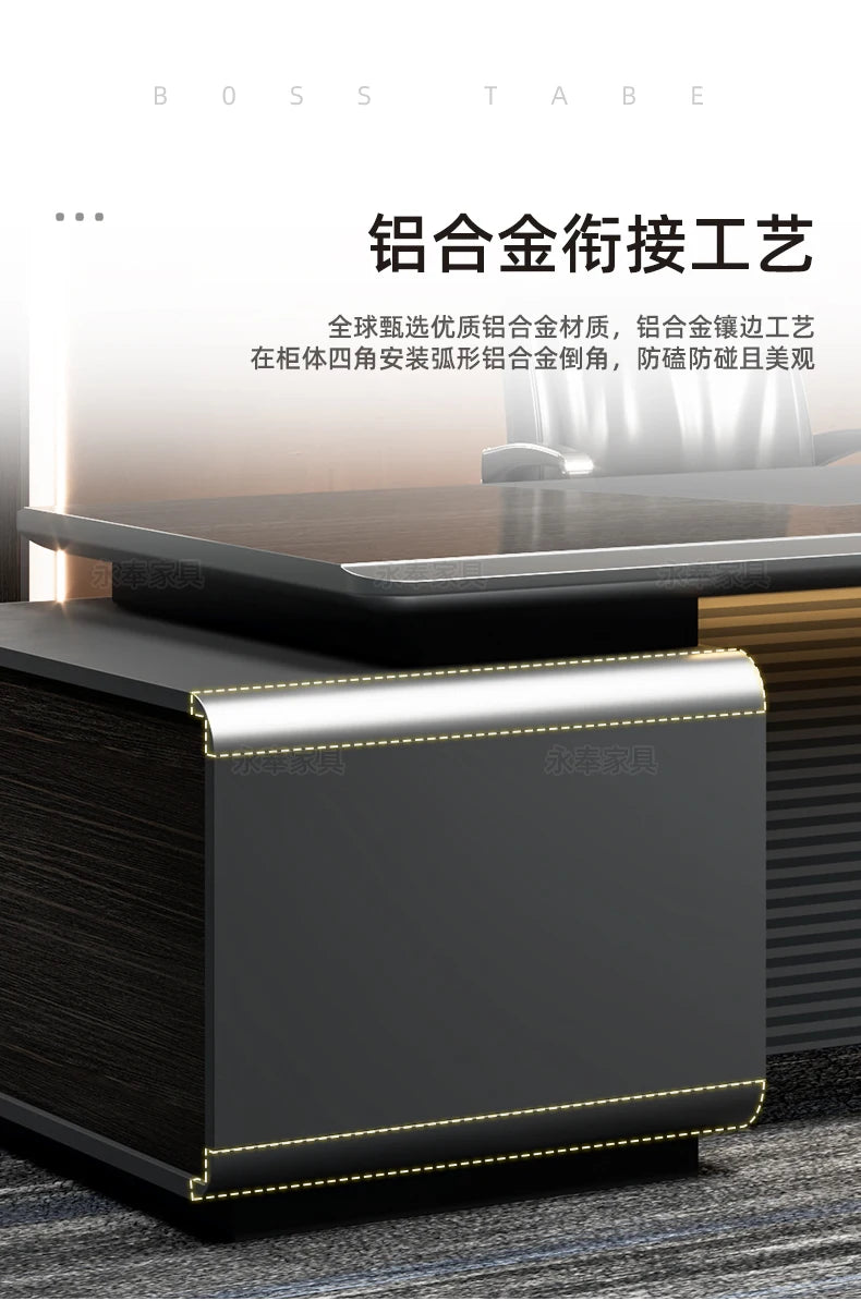 Nordischer minimalistischer Büroschreibtisch, moderner Luxus, Kreativität, Designer, L-förmiger Schreibtisch, fortschrittlicher Raum, Büromöbel, Arbeitstisch FYOD