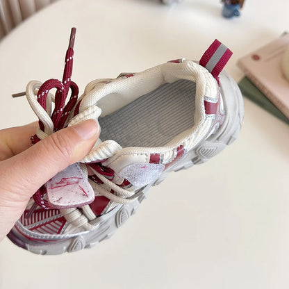 Kids Sneakers for Girls 2025 New Toddlers Causal Shoes Spring Autumn Chunky Versatile Children School Basketball Shoes Non-slip