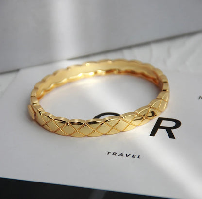 Exquisite Full Zircon Cuff Bracelets Gold Plating Copper Knot Opening Bracelet Minimalist Women's Bangle For Wedding Party