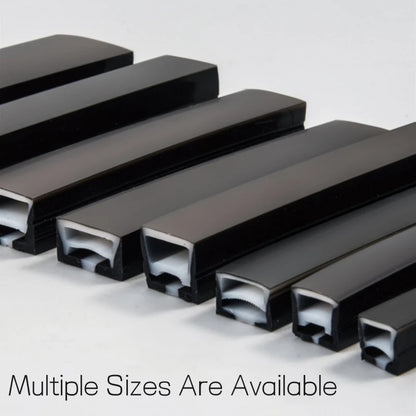 1-5m Black Silicone Tube LED Neon Light DC12V Flexible Recessed Diffuser Channel Waterproof Wall Ceiling Ribbon Rope Strip Light.