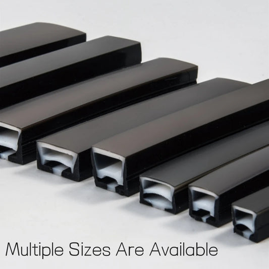 1-5m Black Silicone Tube LED Neon Light DC12V Flexible Recessed Diffuser Channel Waterproof Wall Ceiling Ribbon Rope Strip Light.