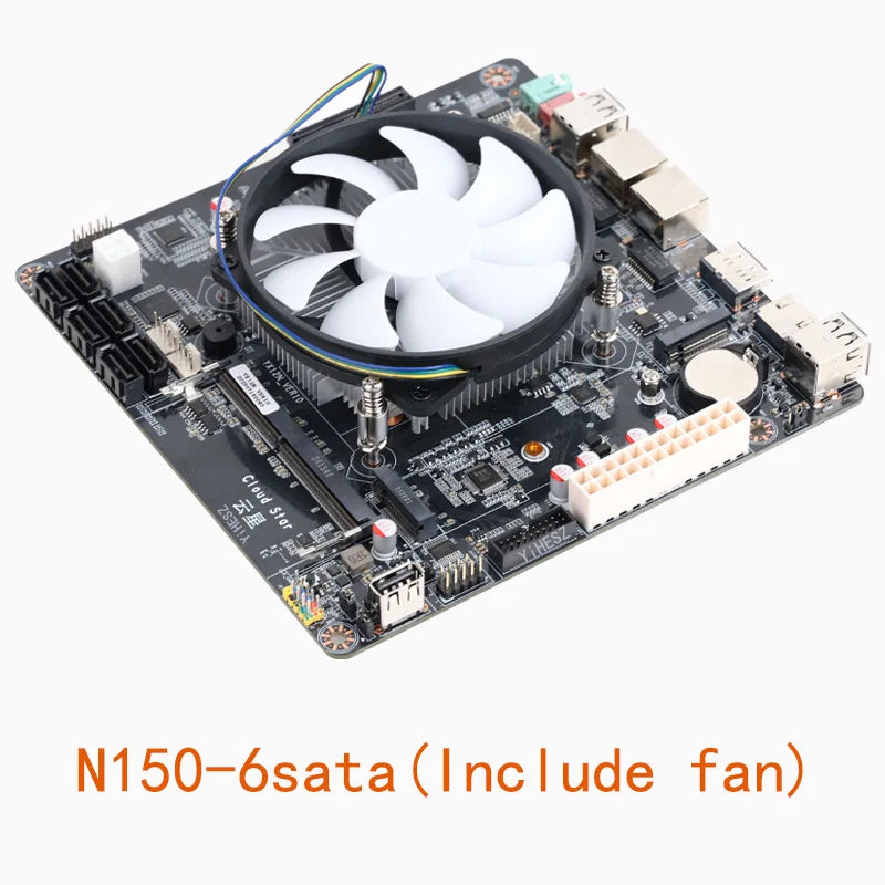 N150 NAS DDR4 Motherboard 6* SATA3.0 2X Intel I226 2.5G Mini ITX 17x17CM 2* M.2 1XPCIE For Soft Router DIY NAS Storage Server.