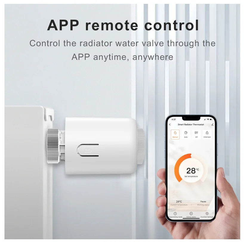 Tuya ZigBee Thermostat Radiator Actuator,Smart TRV Thermostatic Valve Temperature Controller Support Alexa Google Home.