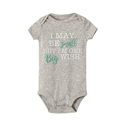 I May Be Amall But I'm One Big Wish Come Ture Baby Strampler Neugeborenen Body Kurzarm Overall IVF Success NICU Babykleidung