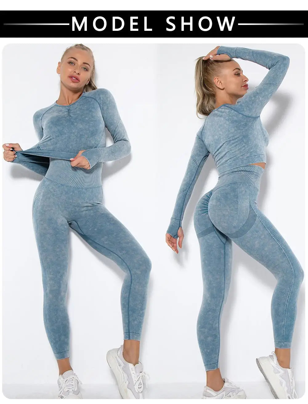 Seamless Yoga Set Gym Clothes Women's Sportswear Yoga Suits Women Fitness Set Tracksuits Sports Outfits Long Sleeve Gym Leggings