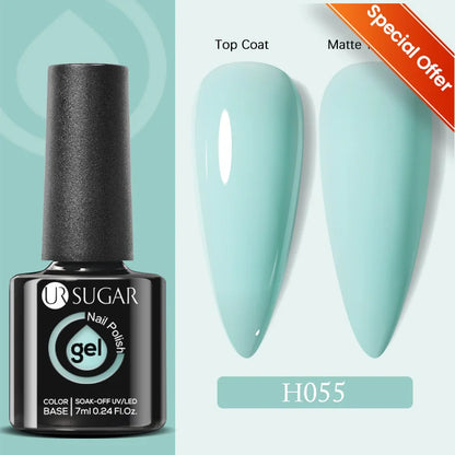 UR SUGAR 7/7.5ml Summer Blue Silver Gel Nail Polish Semi Permanent High Quality Soak Off UV LED Varnishes Nails Art Manicure