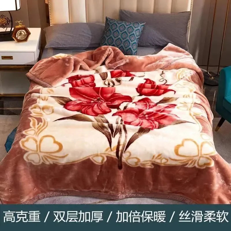 [2.5Kg] Double-layer g-thickened Raschel  - et Winter wedding Fine woven fleece Double-sided.