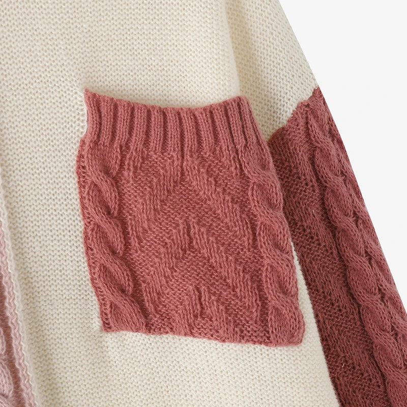 ZANZEA 2025 Autumn Patchwork Sweaters Women Pullovers Kintted Jumper Stylish Long Sleeve Winter Sweater O Neck Jumper Streetwear.