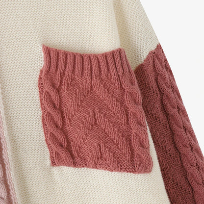 ZANZEA 2025 Autumn Patchwork Sweaters Women Pullovers Kintted Jumper Stylish Long Sleeve Winter Sweater O Neck Jumper Streetwear.