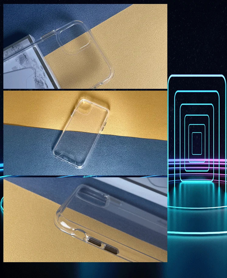 Clear Transparent Case For iPhone 11 Case for iPhone 11 pro max Cover Anti drop hard half pack for iPhone 11 pro Cases.