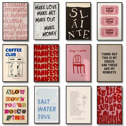 1pc Simple Trendy Text Printing Poster, Simple Canvas Wall Decoration, Modern Art Home Decoration, Living Room Decoration.