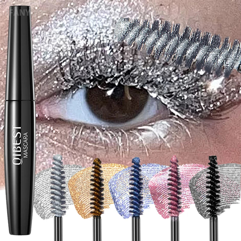 5 Colors Diamond Shimmering Mascara Long Lasting Makeup 3D Volume Eyelashes Curling Glitter Mascara Eye Lash Female Cosmetic.