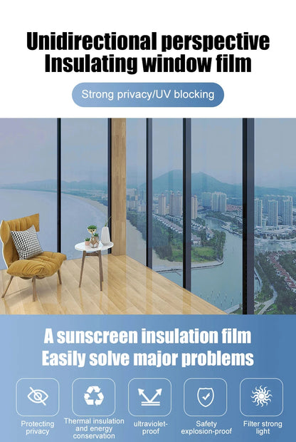 Haus Anti-Look Fenster Privatsphäre Film Kleber Vinyl Spiegel folie Einweg Auto Glas Bildschirm Tönung Aufkleber Rollen UV-Schutz Werkzeuge