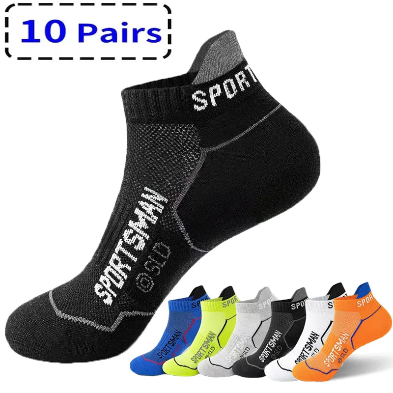 5/10Pairs High Quality Men Ankle Socks Breathable Sports Socks Mesh Casual Athletic Summer Thin Cut Short Sokken Size 38-44.