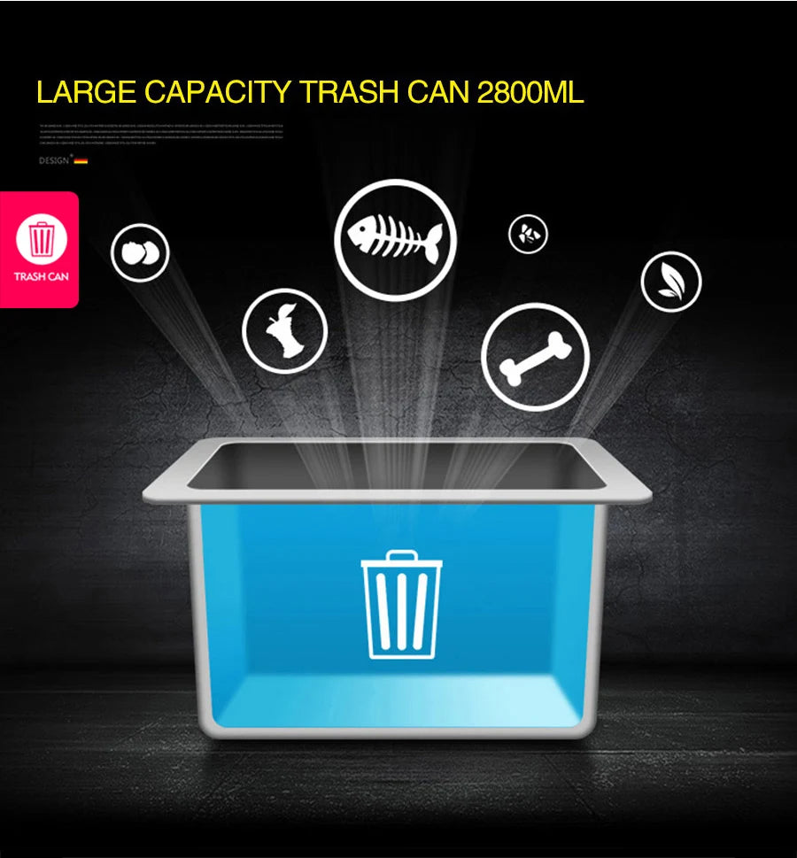 Nanometer Black Hidden Cup Rinser Bar kitchen Sink SUS 304 Stainless Steel Handmade Cup Washer Bar kitchen Sinks With Trash Can