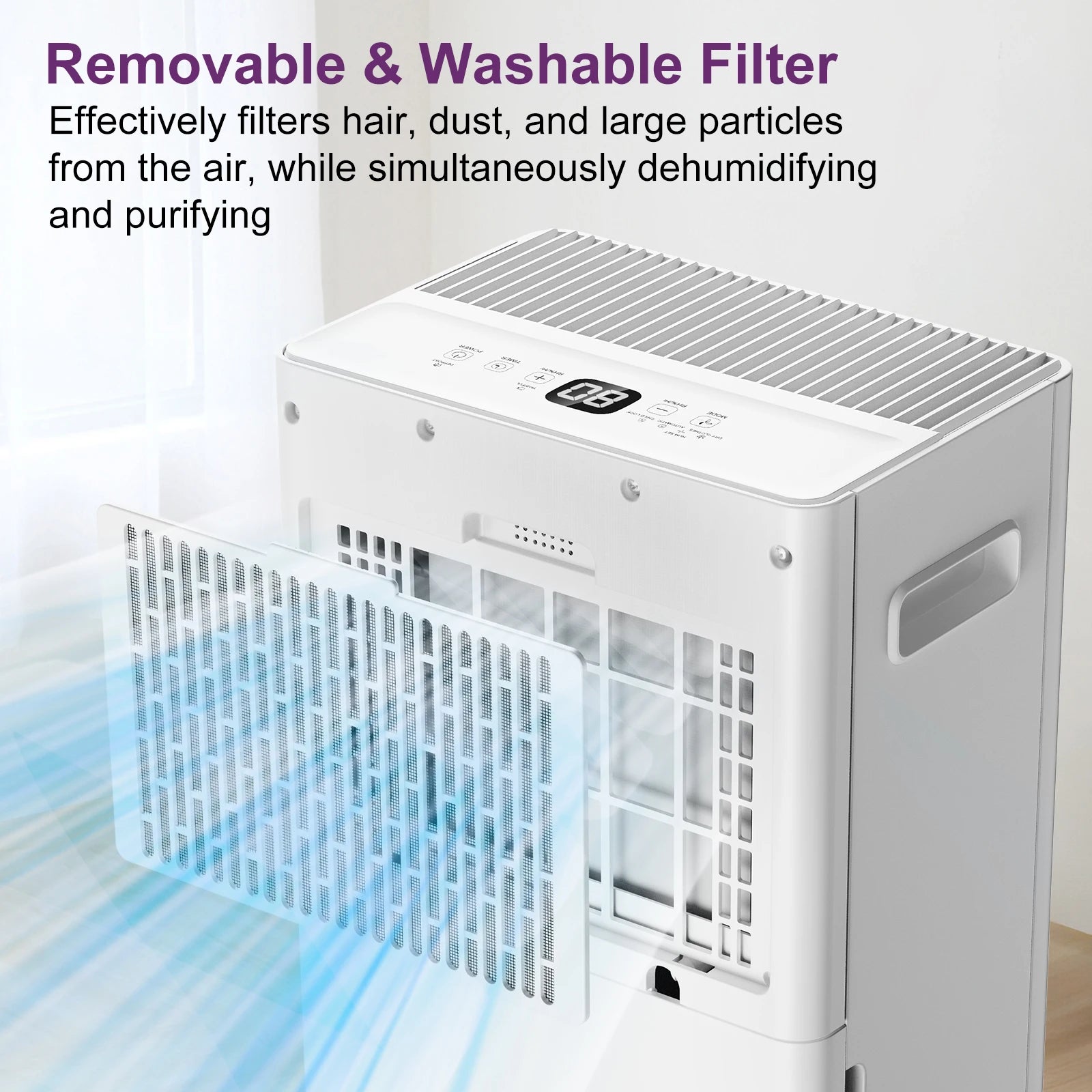 LOEFME 8L Electric Dehumidifier with Automatic Humidity Sensor & Display 24Hr Timer, Laundry Drying, Continuous Drainage 1m & 3m.