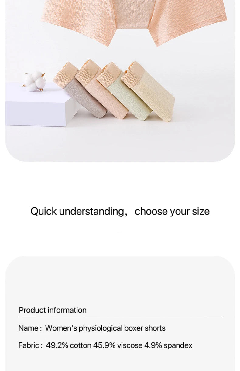 4pcs Women's Safety Pants Physiological Underwear High Waist Shorts Panties For Women Plus Size No Trace Leggings Safety Panty