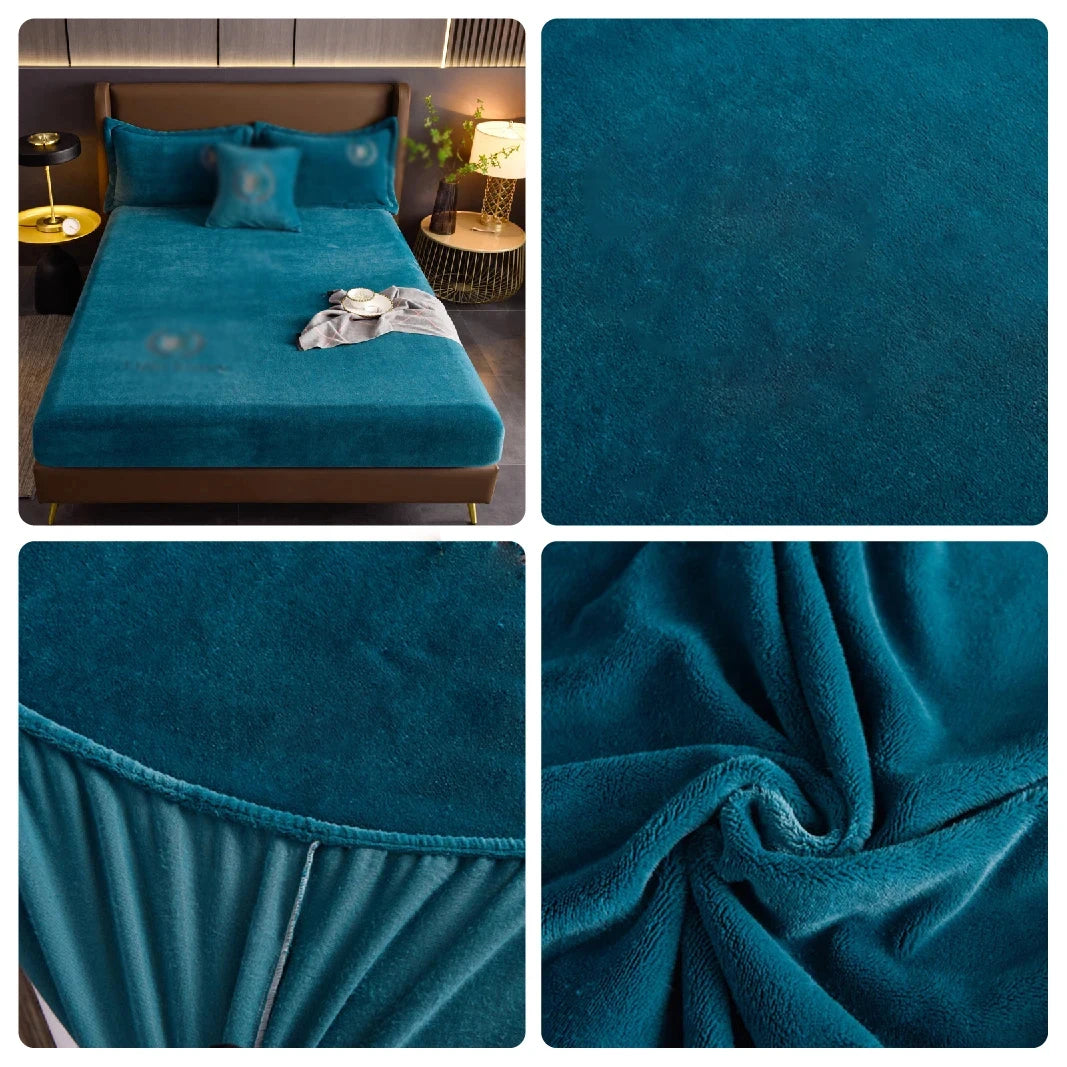 Thickened Velvet Mattress Cover High-quality Solid Color Bedspread Latex Mattress Elastic Soft Mattress Covers 160/180/200x200cm.