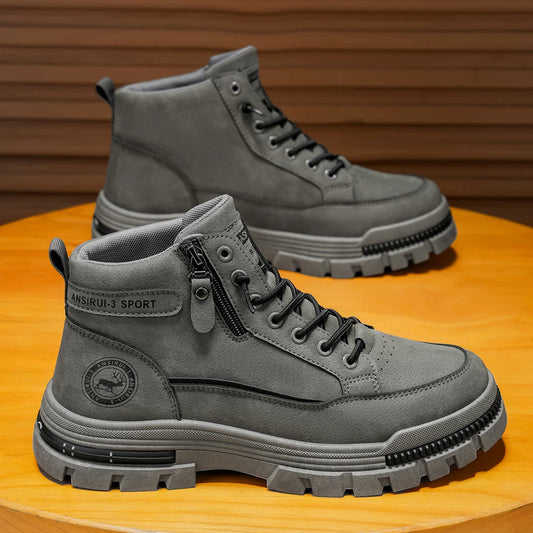 Men's high top denim boots, casual sports shoes, trendy and fashionable men's boots.