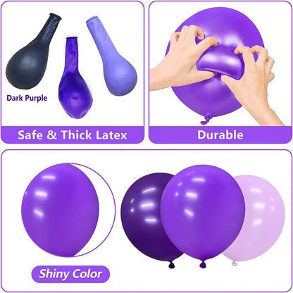 139 Stücke Dunkellila Licht Ballon Girlande Bogen Kit Metall Lila Gold Latex Ballons Hochzeit Party Braut Baby Dusche Geburtstag Dezember.