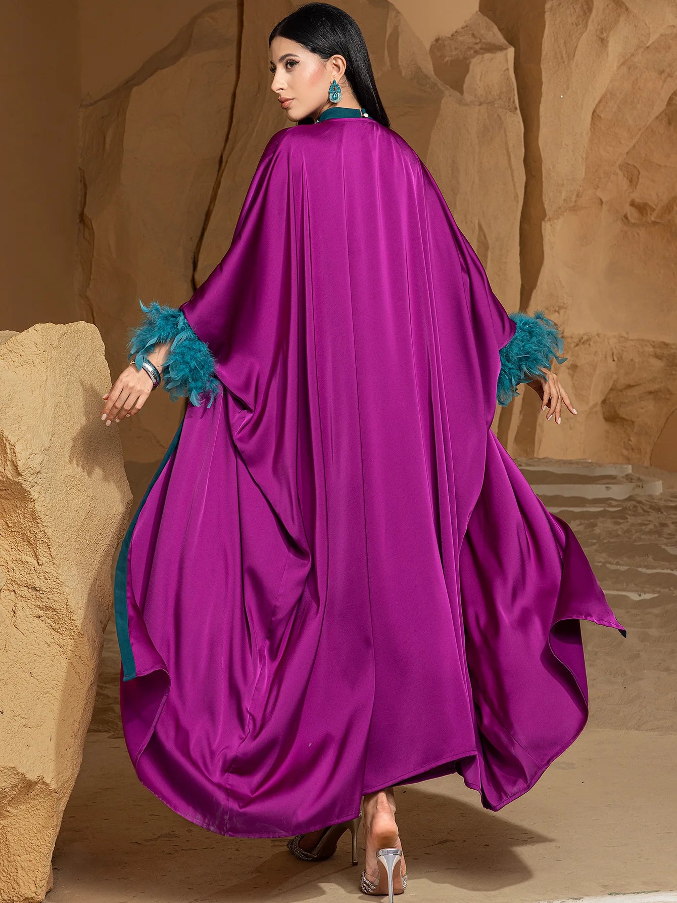 Luxury Dubai Abayas Diamonds Kimono Jalabiya Women Muslim Dress Sets 2PCS Turkey Kebaya Caftan Marocain Femme Robe Ramadan Eid.