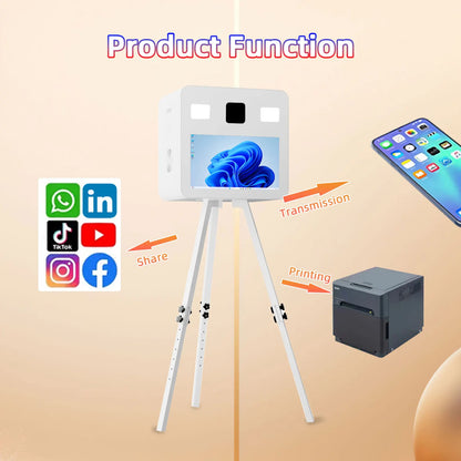 Camera Touch Screen Dslr Photo Booth Portable  21.5 Inch Selfie Photo booth Machine DSLR Booth for Wedding Party.