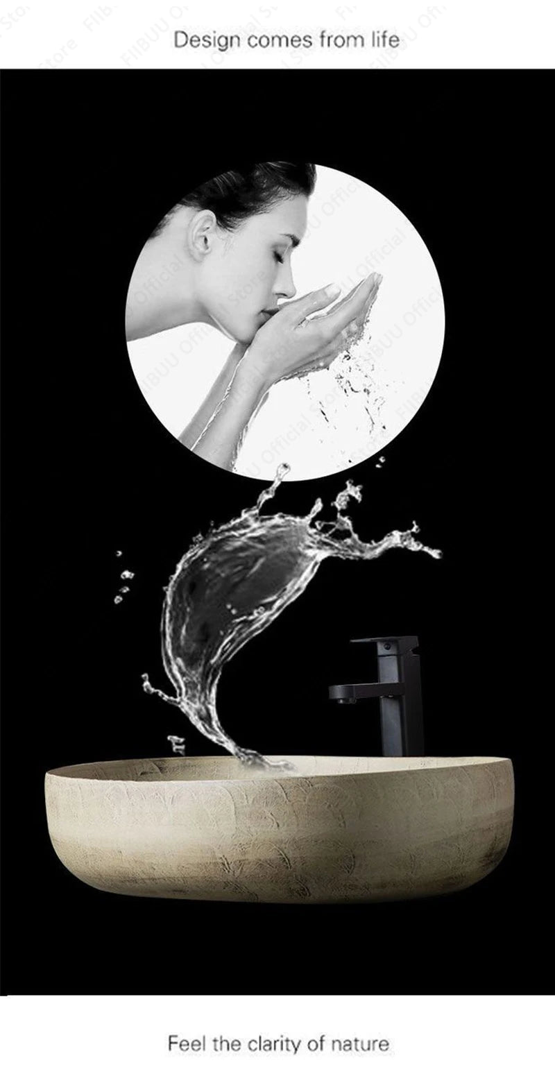 Keramik-Tischwaschbecken, ovales Badezimmergefäß, Waschbecken, Schüssel über der Theke, Kunstbecken, Toilette, Balkon, Waschtisch, Waschbecken, Arbeitsplatte, Waschbecken