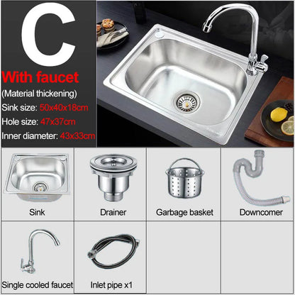 Verdickter Einzelschlitz aus Edelstahl 304 mit Halterung zum Aufhängen an der Wand, Waschbecken, Balkonbecken, Küchenwaschbecken, Waschbecken