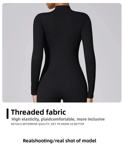 Women's Sporty Dry Fast Jumpsuit Yoga Suit Tight Dance Fitness One-Piece Clothing Set Comfortable Breathable Gymwear.