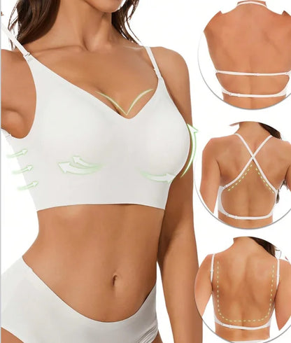 Seamless Low Back Bra Support Multiway Wireless Backless Halter Padded Bralette Lifting Straps Convertible Bras.