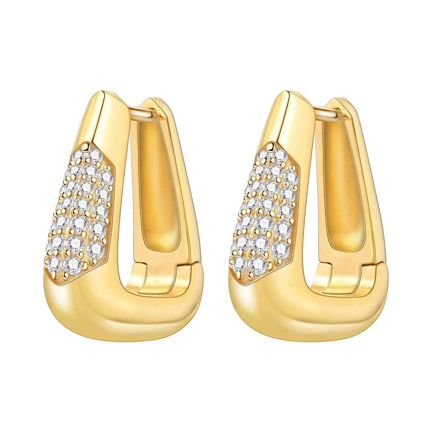 Original 2025 S925 Sterling Silver Zircon 18K Gold Lining Vintage Hoop Earrings for Women Birthday Party Wedding Gift Jewellery