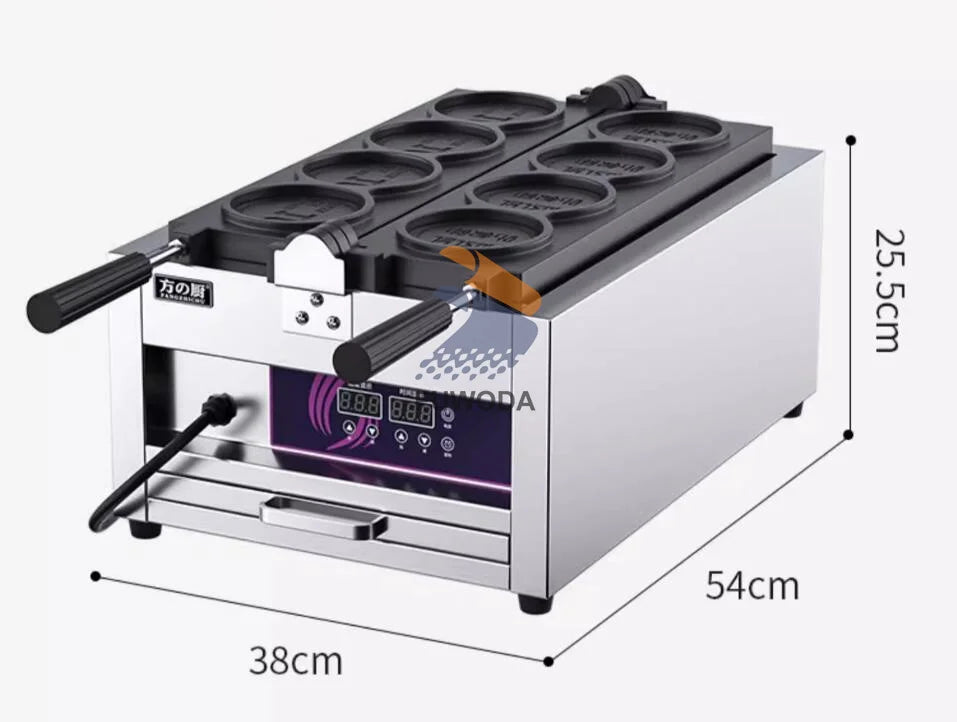 4pcs Non-stick Coating Gold Coin Waffle Machine Korean 10 Won Gold Coin Waffle Maker Machine 3000W Round Coin Cake Machine.
