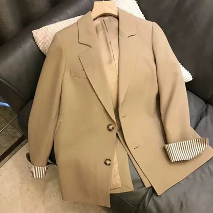 Casual Blazer for Women Korean Elegant Office Ladies Single Breasted Suit Jacket Y2K Autumn Loose Streetwear All Match Outerwear.
