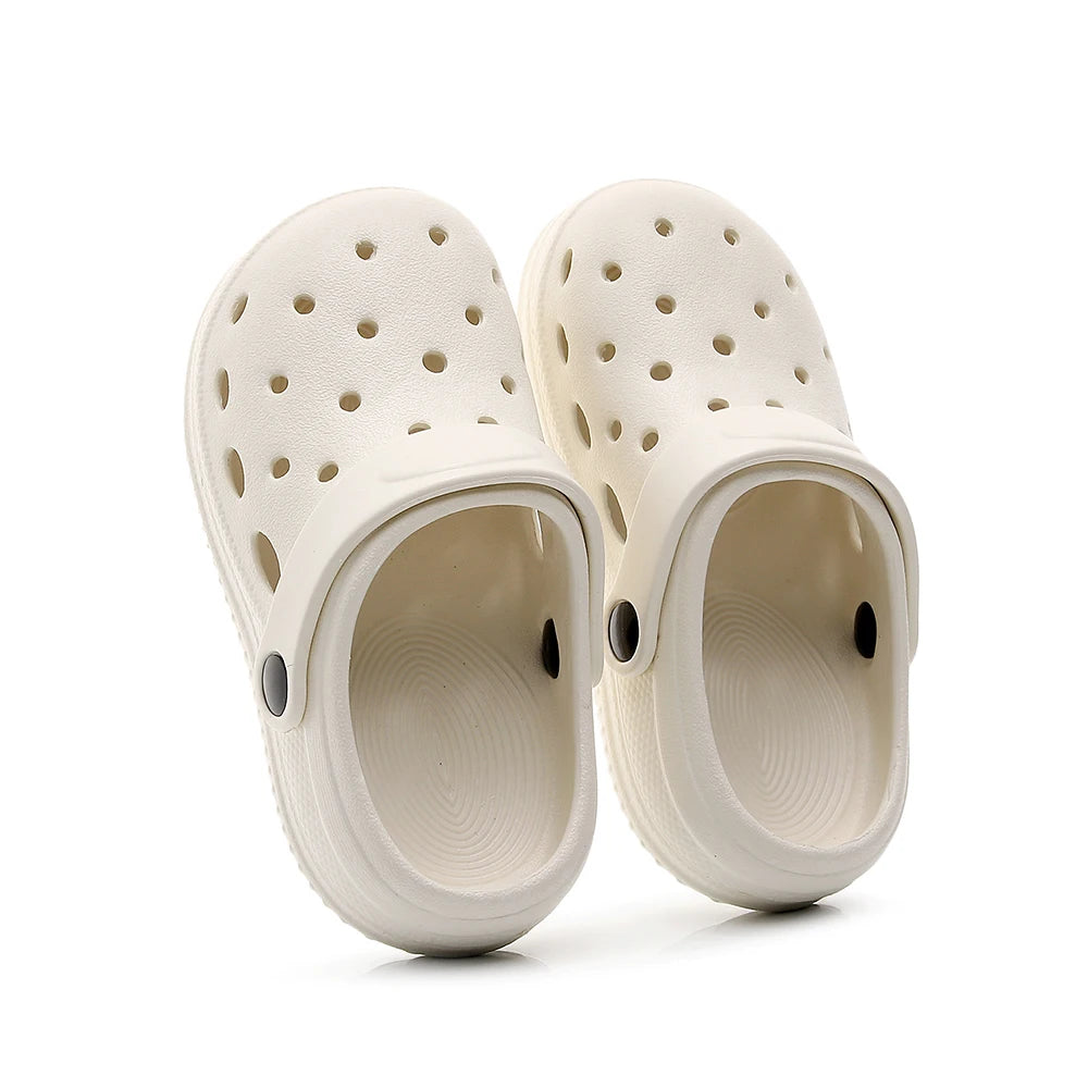Kids Sandals Hole Children's Shoes Slippers Soft Anti-Skid Simple DIY Design Hole Baby Shoes Sandy Beach For Boys Girls.