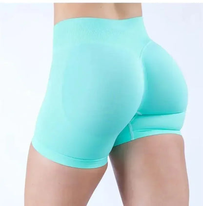 Summer High Waisted Yoga Shorts Women  Fashionable and Sexy Running Fitness Pants Solid Color High Elastic Yoga Leggings.
