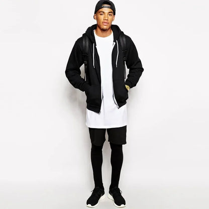 2025 Brand Men's Cotton Clothing White Long T Shirt Hip Hop Men T-Shirt Extra Long Length Man Tops Tee Long Line Tshirt For Male.