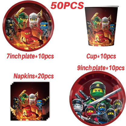 Neue Ninja Geburtstag Dekoration Supplie Ballon Geschirr Cartoon Banner Hintergrund Kuchen Dekoration Party Supplie Baby Dusche geschenk.