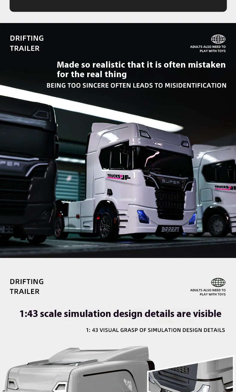 1/43 Mini RC Car Remote Control Trailer Truck Drift Desktop Toy Indoor Racing Vehicle Toys for Boys Kids Christmas Gifts.