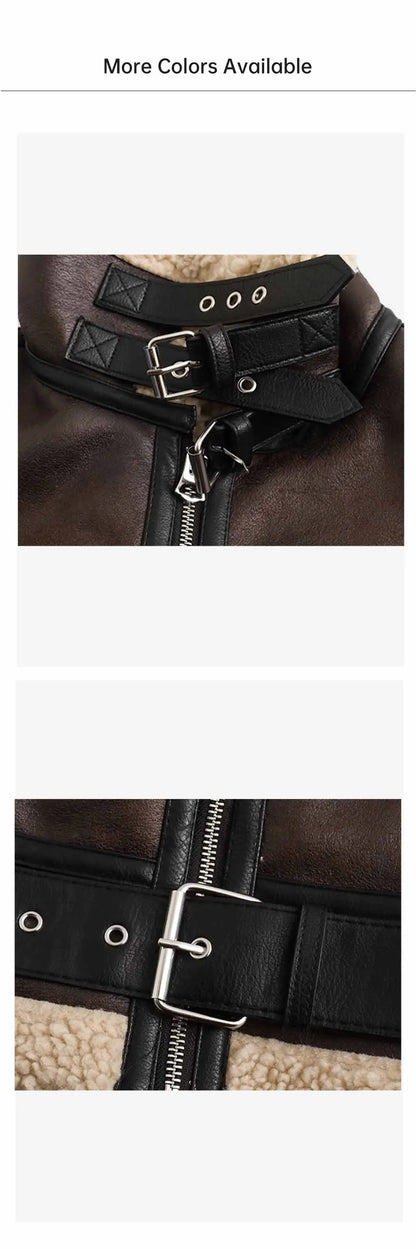 2024 Herbst/Winter Neues Produkt Lässige Damenbekleidung Flip-Kragen-Fell Integrierter lockerer und vielseitiger Kurzjackenmantel