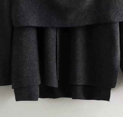 MUJER Plüsch-Wintermäntel für Damen, asymmetrischer Schal, Halbsaison-Jacke für Damen, Parkas, langärmelig, gepolsterter Mantel, Damenjacke